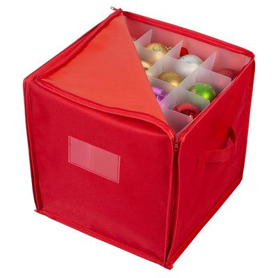 Simplify 11.81 in. D x 11.81 in. W x 11.81 in. H Red Plastic 64 Count  Stackable Cube Storage Bin Christmas Ornament Storage Box - Yahoo Shopping