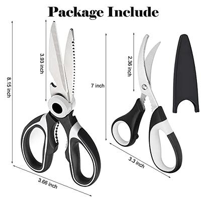 Stainless Poultry Shears Heavy Duty Sharp Utility Kitchen Scissors  Professional for Cutting Chicken, Poultry, Game, Meat Chopping Vegetables  with Non