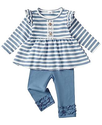 Baby Girl Outfit 9-12 Month Girl Clothes Baby Ruffle Shirt Pants