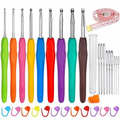 3 mm Crochet Hook, Aluminum Soft Grip Rubber Handle Needles Ergonomic  Knitting Needles Crochet Needle for Beginners and Handmade DIY Knitting  Crochet