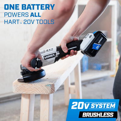 HART 20-Volt Cordless 4 1/2-inch Angle Grinder Kit (1) 20-Volt 4.0Ah  Lithium-Ion Battery 