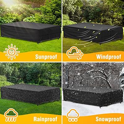 Velway Patio Furniture Cover Waterproof Outdoor Sectional Sofa Set Covers,  All Weather Oxford Tear-Resistant Rectangular Table Chair Set Cover with  Windproof Design, Large 126x63x28 Inch, Black - Yahoo Shopping