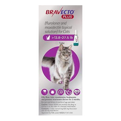 Bravecto Plus For Large Cats 500 Mg (13.75 To 27.5 Lbs) Purple 2 Doses -  Yahoo Shopping