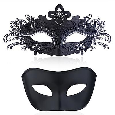 IDOXE Golden Black Couple Masquerade Masks Set Venetian Party Mask Plastic  Halloween Costume Mask Mardi Gras Mask for Couples Women Men Decoration -  Yahoo Shopping