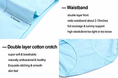 Women High Waist Cotton Knickers Briefs Tummy Control Underwear C-section  Recovery Soft Stretch Panties Underpants 5 Packs