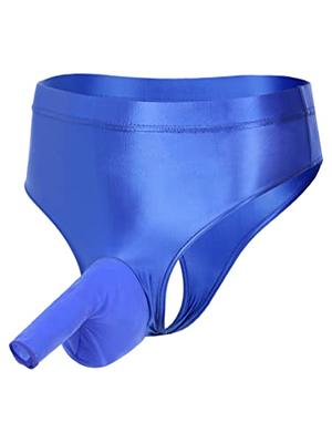 Vxuxlje Men's 30D Oil Glossy Spandex Panties Shiny Silky Penis Sleeve High  Waist Tights Underwear Blue A X-Large - Yahoo Shopping