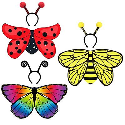 Kids Bee Costume Set Wings Headband Cosplay Birthday Halloween