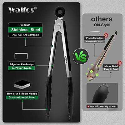 Walfos Small Silicone Tongs for Cooking- 7 inch Mini Kitchen Tongs,  Stainless Steel with Silicone Tips, Great for Cooking, Turning, Food tongs  Set of 3 - Yahoo Shopping