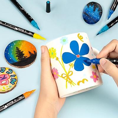 STA Acrylic Paint Markers,Medium Point Tip Permanent opaque Paint Pens  Set,For Rock Painting,Glass Painting Writing,Canvas, Fabric,Photo  Album,Metal,Ceramic & Garden,Christmas Gift DIY Craft Kids,12/Pack