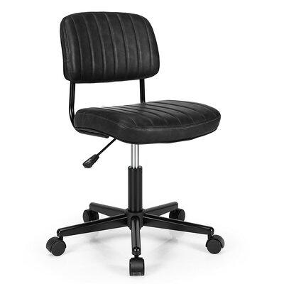 Gymax Swivel Drafting Chair Tall Office Chair w/ Adjustable Backrest - Black