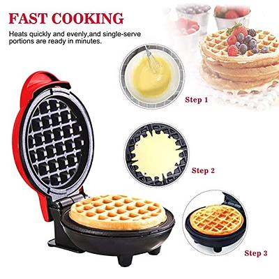 Mini Waffle Maker Machine, 350W Portable Electric Non-Stick Waffle