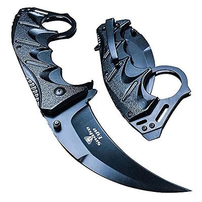 Spring-Assist Folding Knife Damascus Etch Blade Gothic Stile