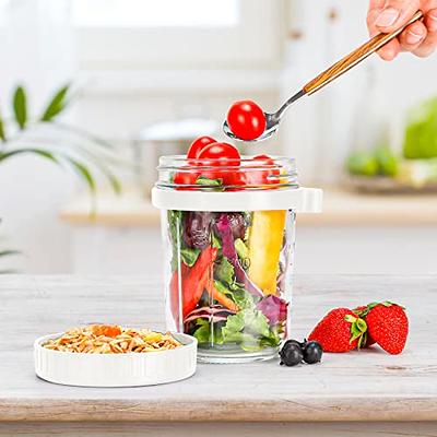 Overnight Oats Containers, Glass Cereal Cup To Go With Spoon