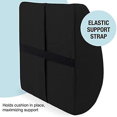 LUMBAR SUPPORT BACK CUSHION, 13 X 14, BLACK