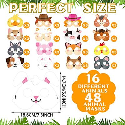 12pcs Animal Mask Birthday Party Supplies Cartoon Masks Kids Party Dress Up  Costume Zoo Jungle Safari Party Decoration