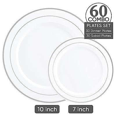 AOZITA 200 Gold Plastic Party Plates Disposable, Premium Heavy