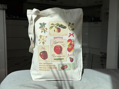 1/2 Peck White Paper Apple Tote Bag