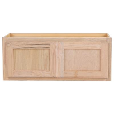 Project Source 18-in W x 35-in H x 23.75-in D Natural Unfinished Oak Drawer  Base Fully Assembled Cabinet (Flat Panel Door Style) in the Kitchen Cabinets  department at