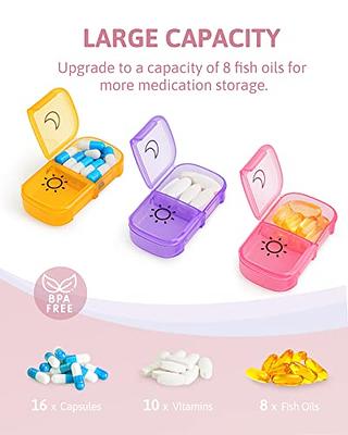 Extra Large Weekly Pill Organizer 2 Times a Day - Betife 7 Day Pill Box, AM  PM Pill Case with Double Layer Jumbo Compartment for Pills, Vitamin, Fish