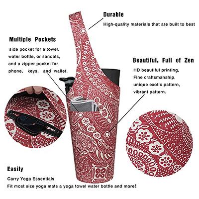 Yoga Mat Bag - Long Tote with Pockets - Holds More Yoga Accessories - Yoga  Bag Fit Most Size Mats - Red Paisley Yoga Mat Carrier - Yahoo Shopping