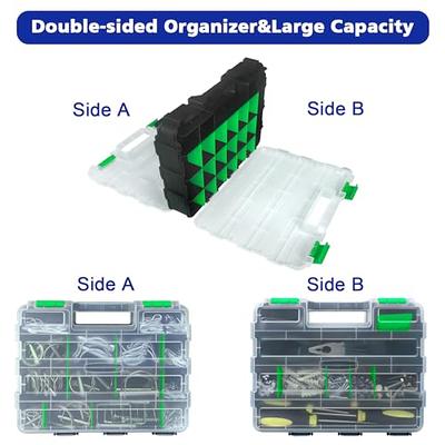 Tool Box Screw Organizer, 34-Removable Compartment Plastic Double Sided  Small Parts Organizer, Hardware Organizer Box with Dividers for Hardware