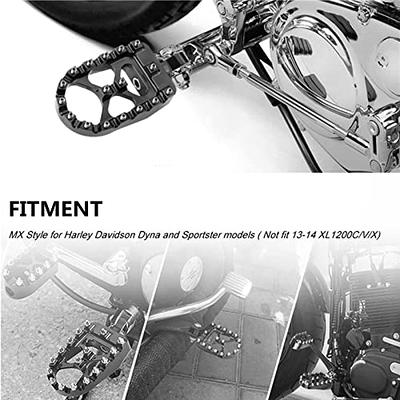 CICMOD CNC Wide Foot Pegs 360°Rotate MX Chopper Bobber Style for Harley  Dyna Sportster Black - Yahoo Shopping