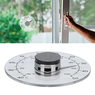 Stick On Window Thermometer Temperature Indoor/Outdoor Waterproof Dial  Round 4.3 Inch Diameter