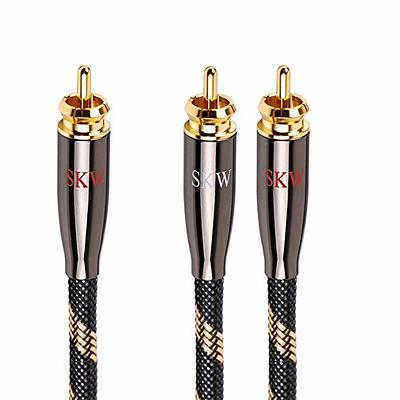 FosPower RCA Y-Adapter [6 feet], 1 RCA Male to 2 RCA Male Y Splitter  Digital Stereo Audio Cable for Subwoofer, Home Theater, Hi-Fi - Dual  Shielded