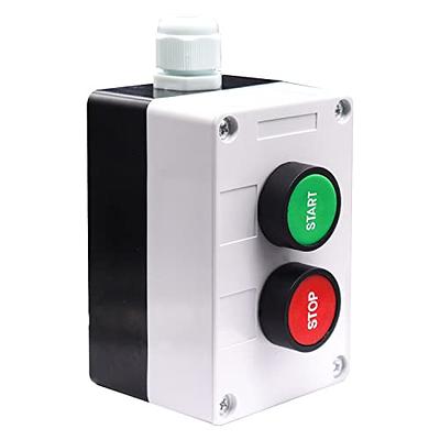 mxuteuk Momentary Push Button Switch Station Box Exit Button Switch ABS  Weatherproof for Automatic Gate Openers One Button Exterior Opener
