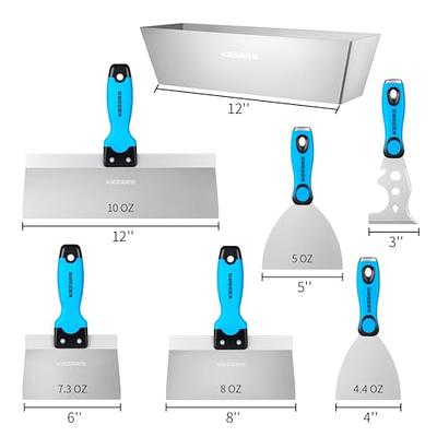 Putty Knife, 7PCS Paint Scraper Spackle Knife, Putty Knife Set, Taping  Knives, Metal Putty Scraper, Stainless Steel Scraper Tool for Spreading  Drywall