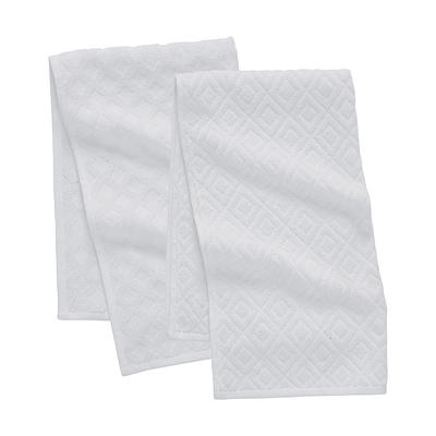 My Texas House Textured 16 x 28 Cotton Kitchen Towels, 4 Pieces, White