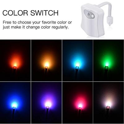 Toilet Night Light, Motion Sensor Activated LED Lamp, Fun 8 Colors Changing  Bathroom Nightlight Add on Toilet Bowl Seat, LED Toilet Lamp,Perfect