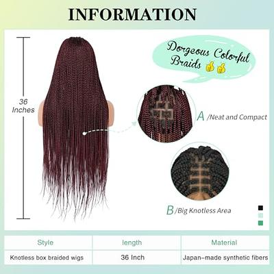  Fecihor 36 Box Braided Wigs for Women Knotless