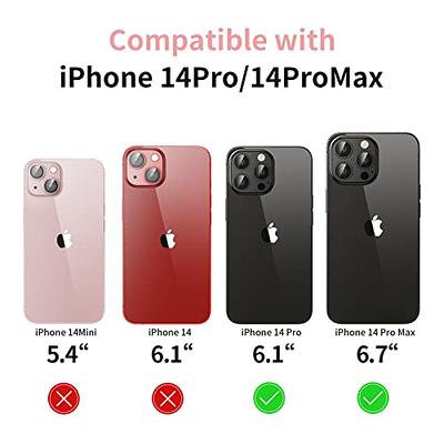 Camera Lens Protector for iPhone 14 Pro / iPhone 14 Pro Max, Alloy Metal  Camera Cover with Tempered Glass Screen Protector Accessories,Case