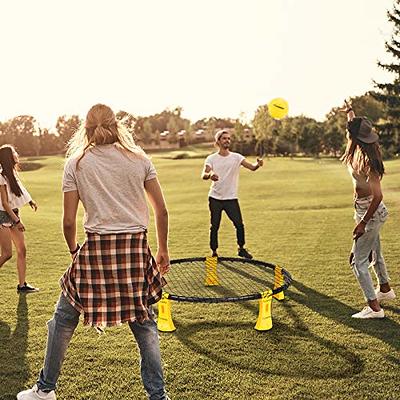  Roundnet Games Set Including 3 Balls Kit with Carrying Bag,  Roundnet Set Played Outdoor Indoor Beach Yard Lawn Backyard and Park, Outdoor  Games for Adults and Family Yellow : Toys 