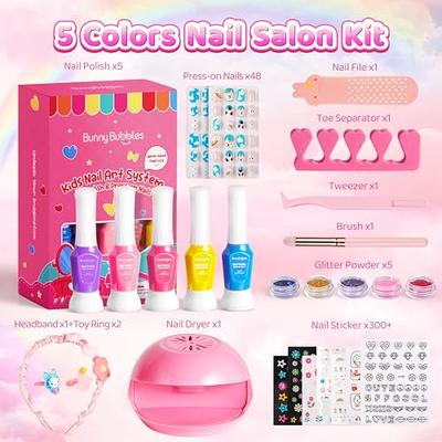 Kids Nail Polish Kit with Nail Dryer for Girls Gifts- 69PCs Nail Art Makeup  Toy Set