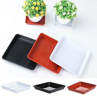 8 Pack Plastic Plant Drip Trays for Planters, Pots, Rectangular