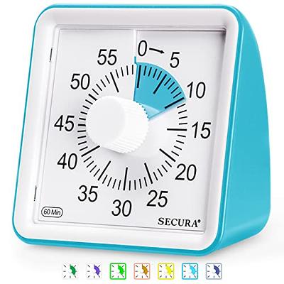 Secura 60-Minute Visual Timer, Silent Study Timer for Kids and Adults, Time  Clocks, Time Management Countdown Timer for Teaching Pink