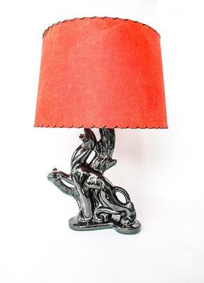 Vintage Mid-Century 1950's Panther Sculpture Table Lamp With Red Shade -  Yahoo Shopping