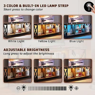 FOMNEY LED TV Stand with Wireless/USB/Type-C Charging Station,  Entertainment Center with Auto LED Lights, Television Stands for 65+ Inch  TV, TV Cabinet with Adjustable Legs for Living Room(Brown) - Yahoo Shopping