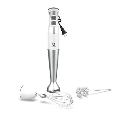 Stick Blender Immersion With Stainless Steel Whisk and Milk Frother  Attachments