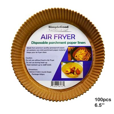 Air Fryer Disposable Paper Liner, 6.5 In Non-stick Air Fryer Liners Baking  Paper, Round Parchment Paper Sheets (100)