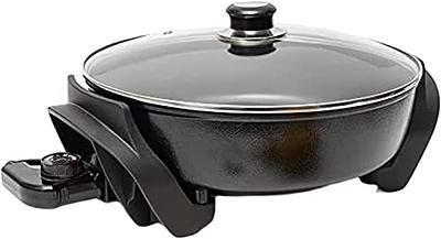 Nonstick Extra Deep Electric Skillet - With Lid With Steam Vent (12 Inch)