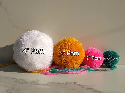 1.5 inch Neon Pink Craft Pom Poms 50 Pieces