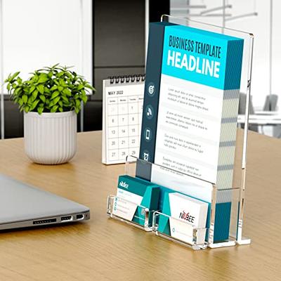 NIUBEE Acrylic Brochure Holder 8.5 x 11 inches 2 Pack, Clear Acrylic  Literature Holder Plastic Flyer Display Stand, Acrylic Countertop Organizer  for