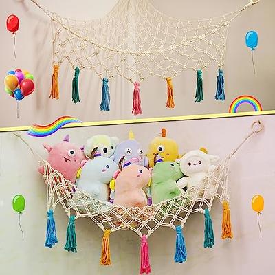 Stuffed Animal Hammock Macrame Boho Plush Toy Net Hammock For