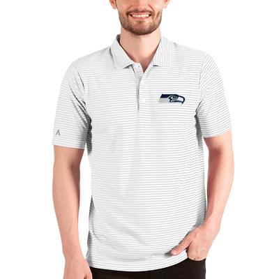 Men's Seattle Seahawks Antigua Black Metallic Logo Affluent Polo