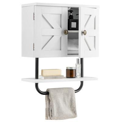 Costway Wall-Mounted Cabinet Bathroom Storage 2-Tier Shelf