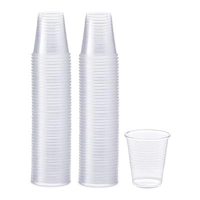 PAMI 5oz Clear Plastic Cups [Pack of 100] - Disposable Drinking Glasses  Bulk - BPA-Free Party Cups For Iced Tea, Smoothies, Jello, Punch, Cocktails  & Cold Drinks- Throw-Away Mouthwash, Bathroom Cups 
