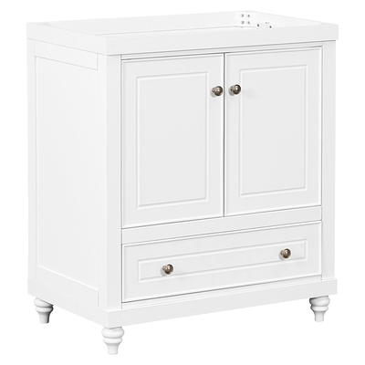 Aoibox 30 in. W White Bathroom Vanity with Single Sink, Combo Cabinet Undermount Sink, Bathroom Storage Cabinet Vanities